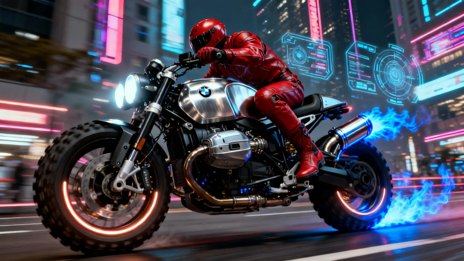 Futuristic motorcycle image from AI Studio.