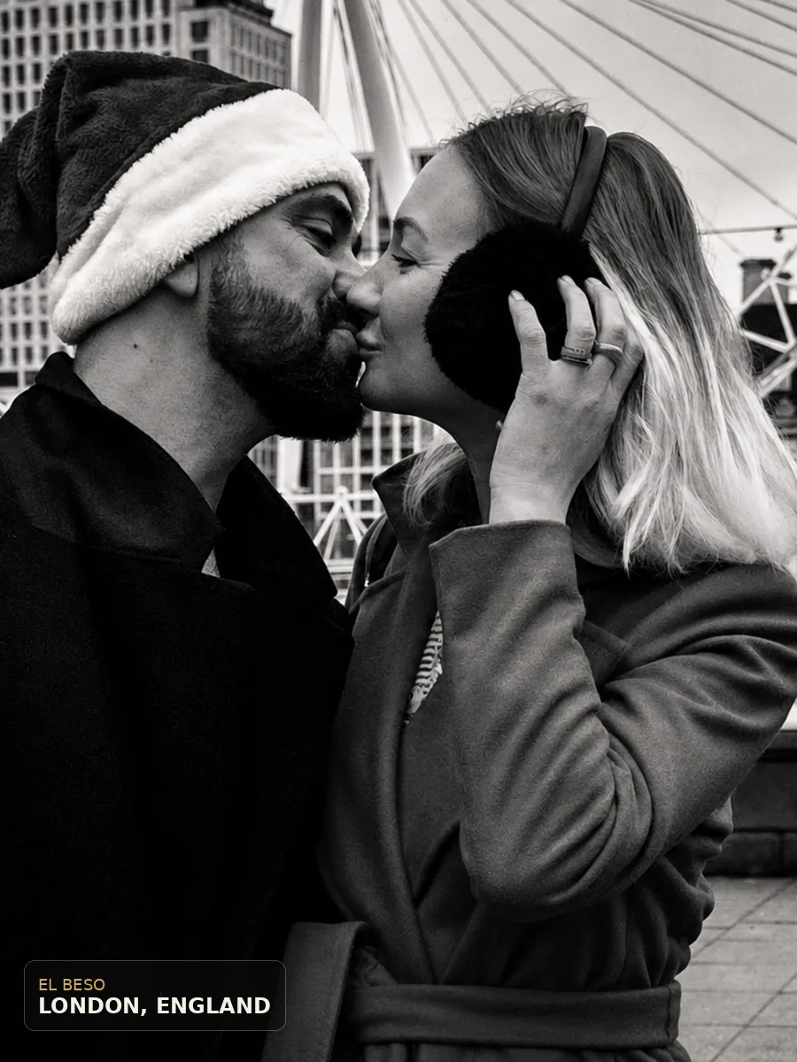 Black-and-white El Beso archive collage for future photo book.