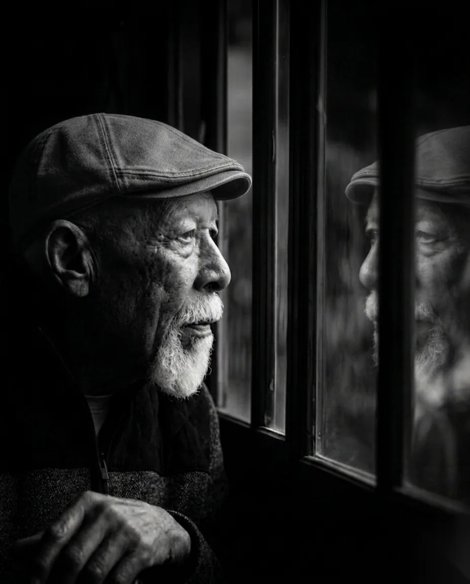 Black-and-white image from Mind of a Nomad, a chiaroscuro visual series by RockePhoto.