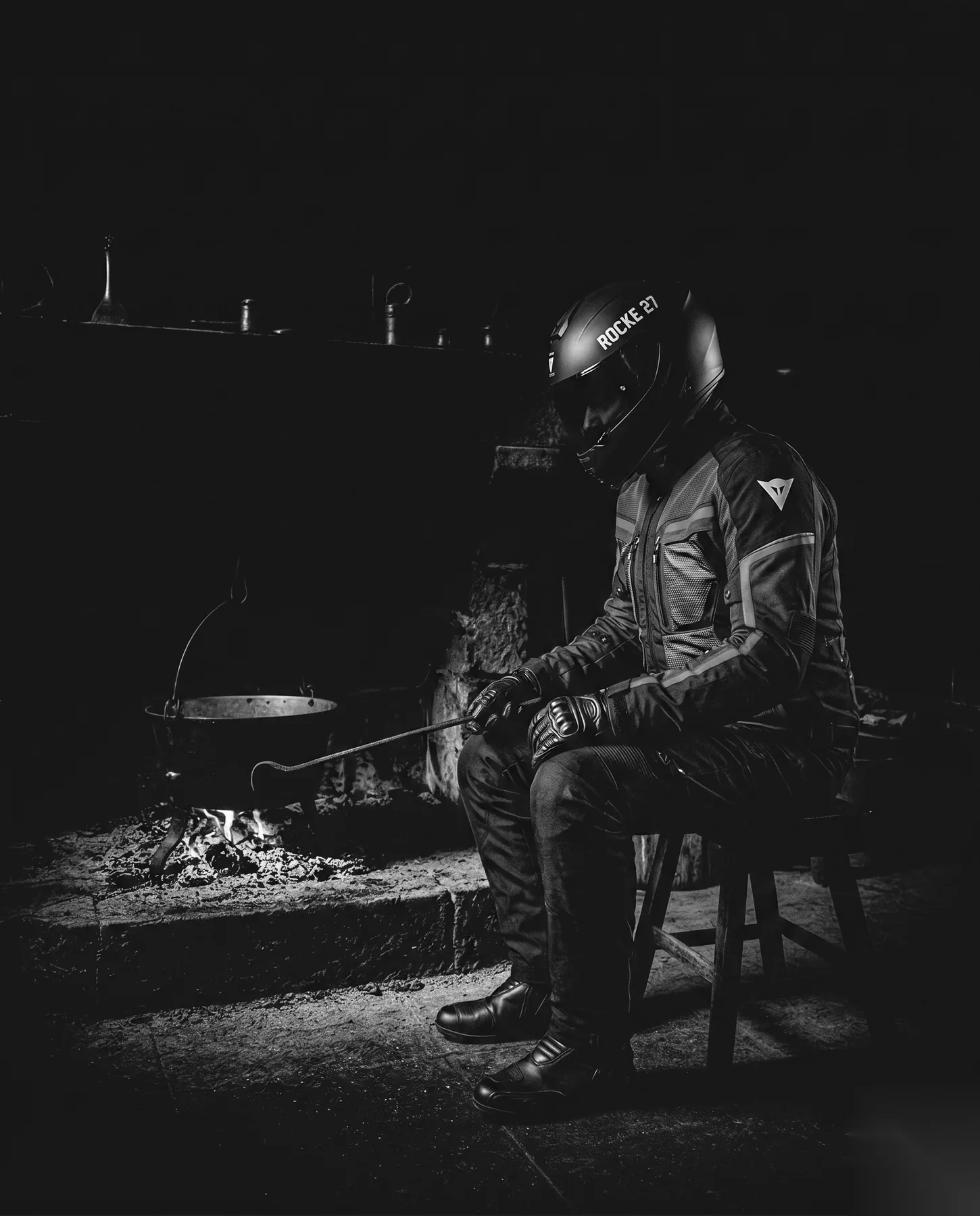 Black-and-white image from Mind of a Nomad, a chiaroscuro visual series by RockePhoto.