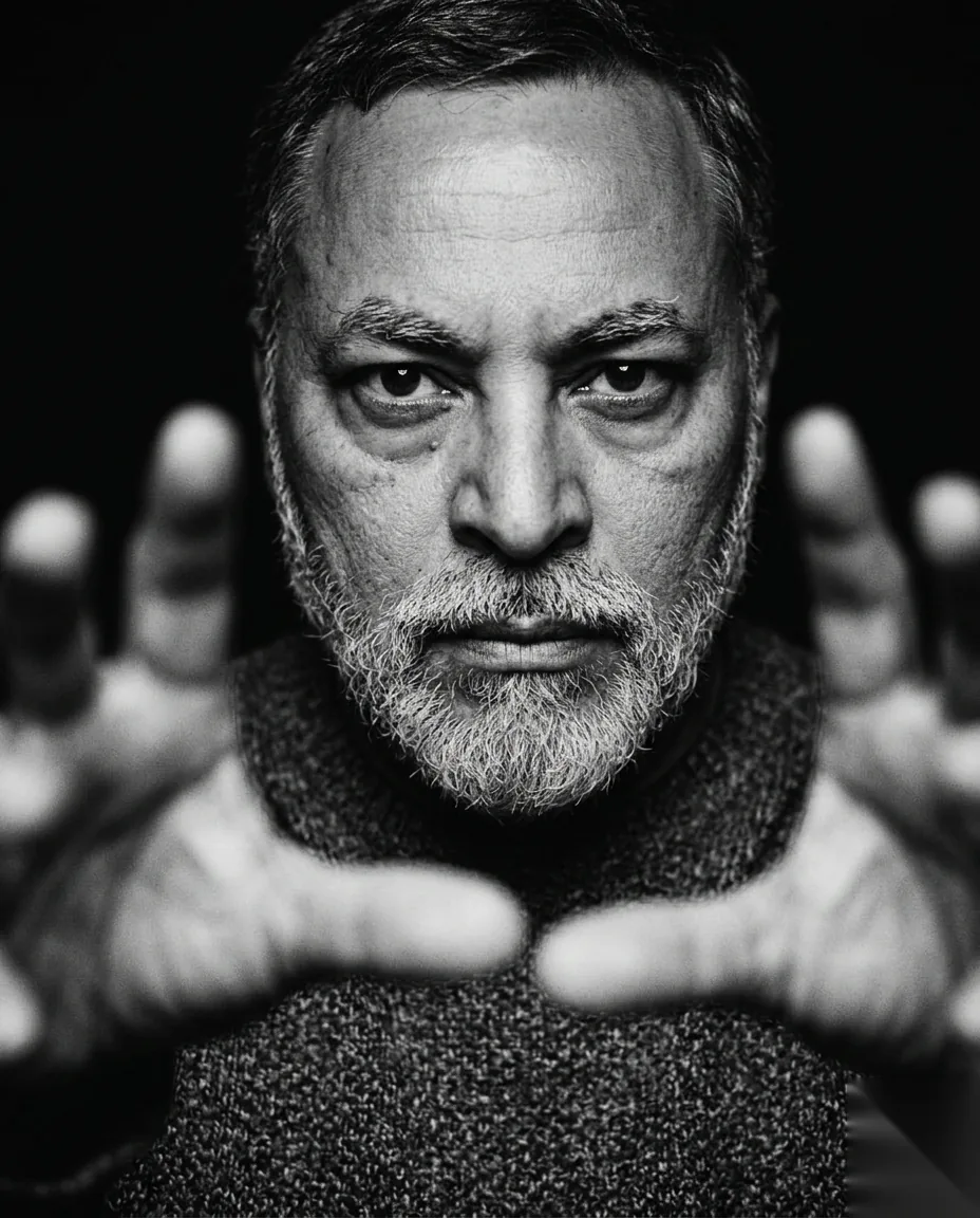 Black-and-white image from Mind of a Nomad, a chiaroscuro visual series by RockePhoto.